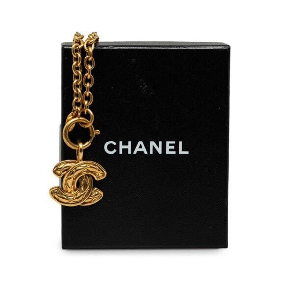 Chanel CC Matelasse Quilted Pendant Necklace - Picture 1 of 7